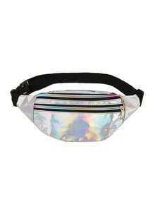 Sac banane laser mode femme pour l'extérieur, sac banane laser pour la course, sac poitrine bandoulière femme, sac de plage réfléchissant pour l'extérieur, avec sangle d'épaule réglable, convient pour un usage quotidien, activités de plein air, voyages, randonnée, jogging, cyclisme, design portable, cadeau idéal - Multicolore - Voir 12