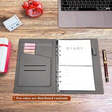 A5 Binder With 6 Ring – Lined Leather Journal Notebook, Refillable Hardcover With Pen Loop, 160 Pages 100G Thick Paper For Work, Travel & Schoolsss Writing (Brown) - màu nâu - Xem 8