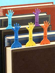 4pcs Creative Four-Finger Bookmark, Cute Notebook Page Clip, Interesting Memo Pad Accessory - Multicolor - View 1