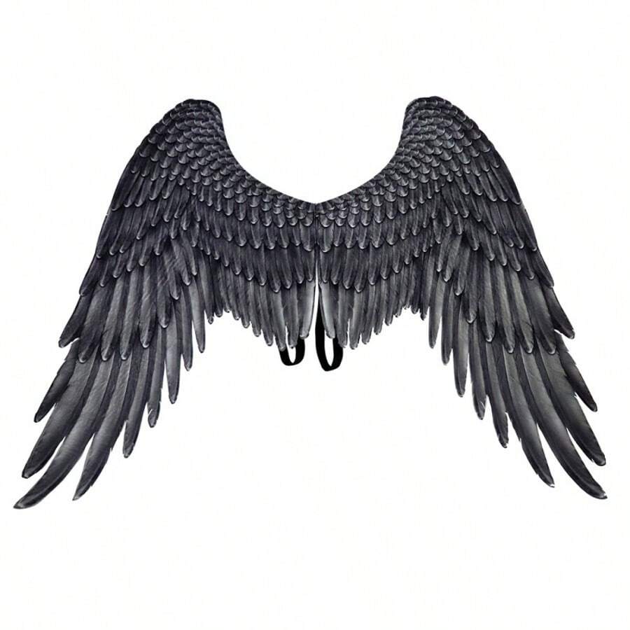 Non-Woven Fabric 3D Angel Wings Festive Party Angel Wings Suitable For Men And Women Decorative Wings Halloween Theme Party Cosplay Costume Accessories - Black - View 1