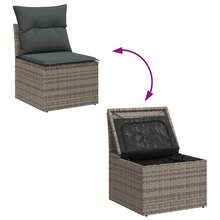 vidaXL 8-Teiliges Garten-Sofa-Set In Grau Aus Poly-Rattan, Stahl Und Glas - Grau - Übersicht 11