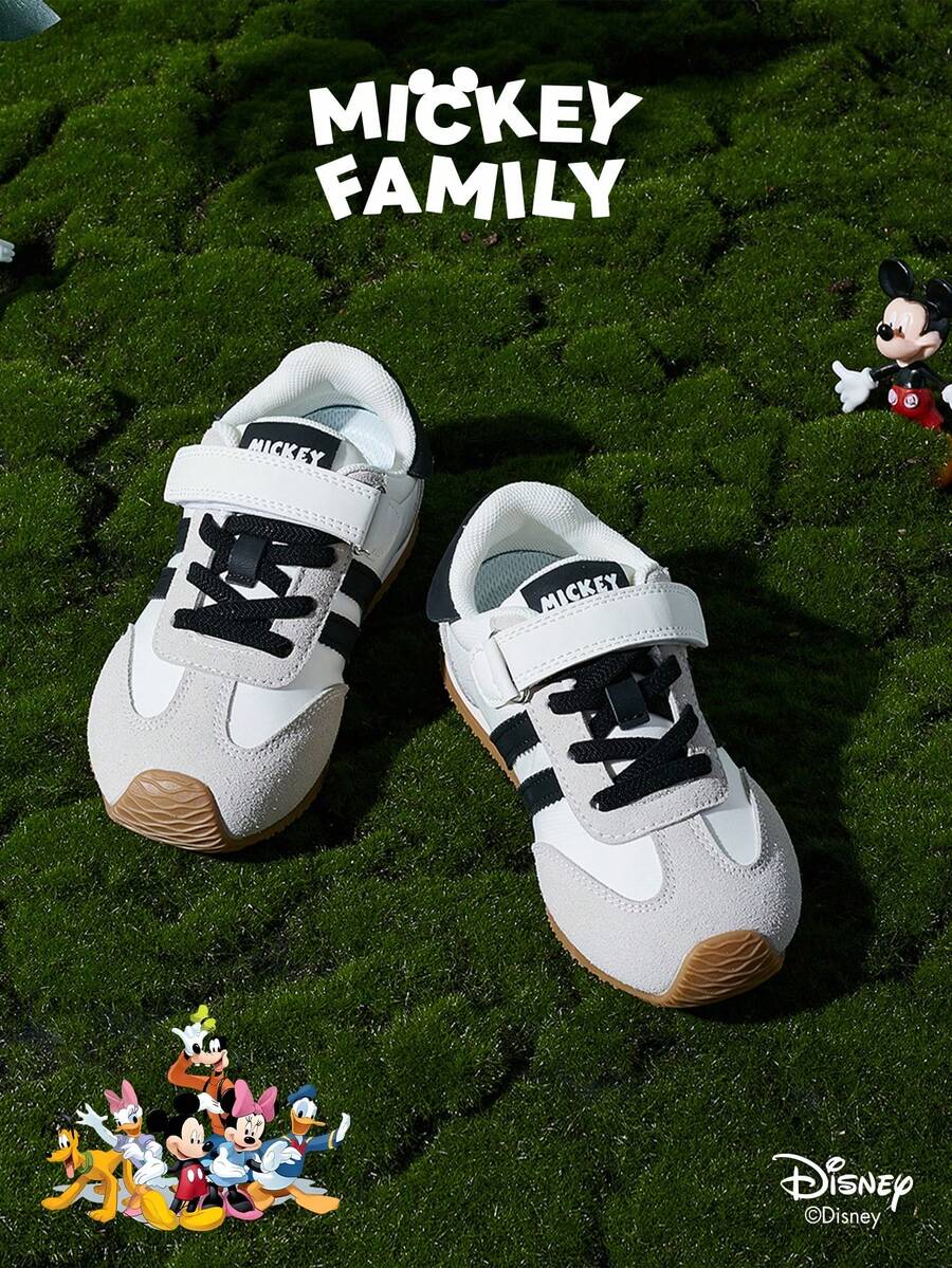 Disney 1 双儿童运动鞋，适合日常穿着、节日、运动、户外活动，舒适、防滑、耐用、透气（男童运动鞋、男童滑板鞋、儿童运动鞋、女童运动鞋、女童滑板鞋） - 黑色 - 查看 1