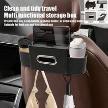AD 4-In-1 Car Seat Organizer With Tissue Box, Cup Holder, Hooks And Phone Holder - Essential Car Storage Solution For A Tidy Interior - one-size - View 3