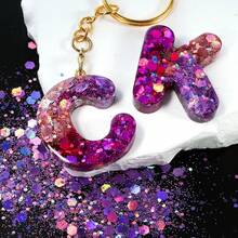 4 Bags/Set Holographic Resin Glitter Chunky Sequins Mix Kit, Ideal For DIY Crafts, Alphabet Keychain Filler, Jewelry Casting Supplies - Multicolor - View 9