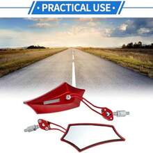 1 Set Motorcycle Rearview Mirror - Handlebar End Side Mirror Mount, Universal Adjustable, Aluminum Alloy Plastic, Red, M10 M8, Prismatic Shape (Suitable For Motorcycles) - Black - View 4