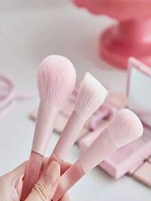 10 Stück Professionelles Make-up Pinsel Set/Tragbares Reise Make-up Pinsel Set. Gelee-farbige Pinselgriffe, inklusive Foundation Pinsel, Kontur Pinsel, Lidschatten Pinsel, Augenbrauen Pinsel und Abdeckstift Pinsel Set. Professionelle Make-up Pinsel. Essentielle Make-up Werkzeuge. Geeignet für Anfänger und Make-up Enthusiasten. Praktisch für die Reise. Valentinstag und Muttertags Geschenk. Make-up Pinsel Set. - Pink - Übersicht 9