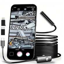 1920P HD Endoscope Camera For IPhone & Android, With Illumination Lamp, Semi-Rigid Flexible Cable, 8 Adjustable Brightness LED Lights, USB Powered, ≤36V Working Voltage, No Battery Included, Suitable For Inspection, Automotive Repair, Pipe Cleaning And More - 8mm Single Lens - View 1