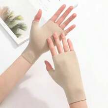 Derong Unisex Warm Gloves, Double-Sided Thick Fleece Gloves, Fingerless Design, Student Writing & Touchscreen Gloves, Autumn/Winter - A - View 7