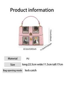 2026新款高端时尚女士手提包，复古Y2K奢华塔罗牌波士顿枕形包，精致工艺可爱猫咪图案医生包，粉紫色独特造型大容量圆形包，街头风小众设计女士托特单肩斜挎包 - 彩色 - 查看 4