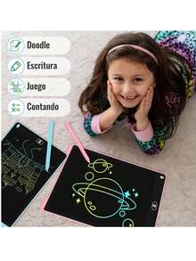 12 Pulgadas Pizarrón Mágico,  Tablero Electrónico de Dibujo a Color para Niños , Función de Bloqueo y Borrado, juguete educativo portátil para niños y niñas a partir de 3 años para educación en el hogar - Rectángulo - Ver 4