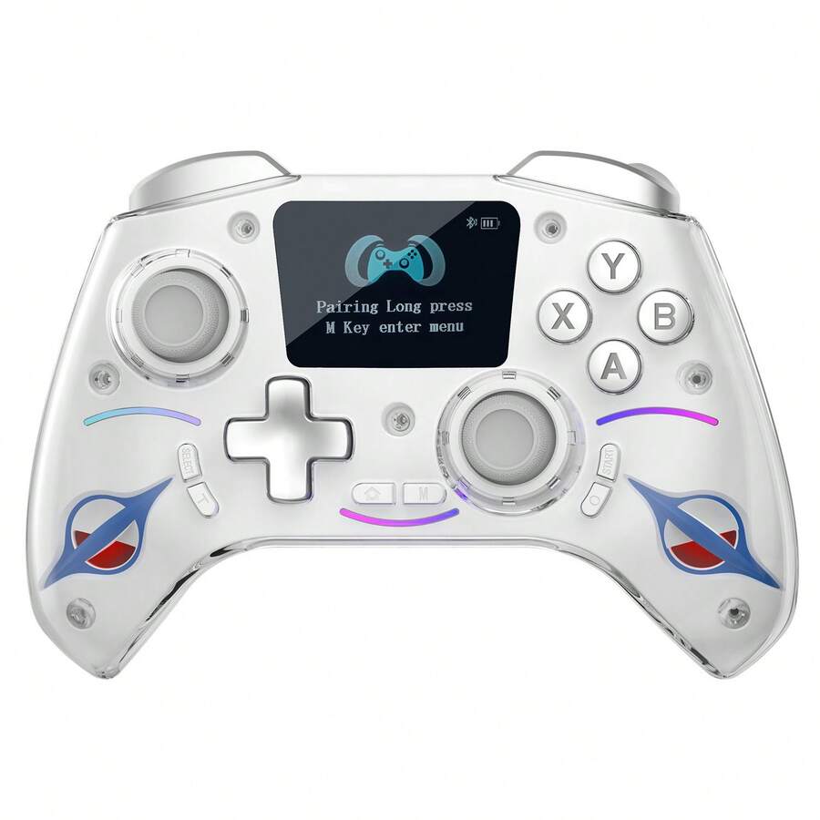 Tay cầm chơi game không dây tương thích với IOS/Android/PC/Switch, có màn hình LED.