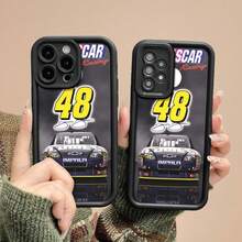 Estuche para teléfono  Racing número 48 compatible con  17,  16 Pro Max,  15 Pro Max,  13 y  12 Diseño elegante ideal para fanáticos de las carreras y entusiastas del automovilismo, duradero, resistente a los arañazos y ofrece protección contra caídas y agua, perfecto para regalar en cualquier ocasión. - Negro - Ver 4