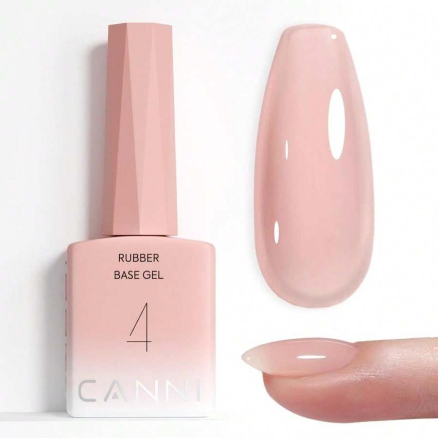 CANNI Rubber Base Pink Gel Nail Polish, Pink Gel Polish Color Soak Off Color High Gloss Soak Off U V Nail Manicure Salon And DIY At Home - MàuD - Xem 1
