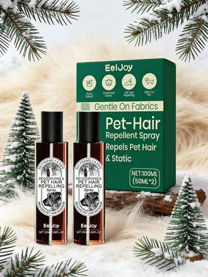 2pcs 50ML Pet Perfume, Cedar Scent, Fabric Refresher Spray To Remove Pet Hair, Natural Fresh And Gentle Care, Suitable For Pets And Homes. Applicable To Sofa, Carpet, Clothes And Bed.