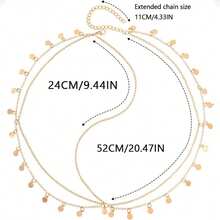 1件优雅复古亮片波浪发箍，带流苏 - 适合派对和节日，女孩金属发饰，随机圆形圆盘发链发饰，Y2K风格服装，婚礼（手工定制尺寸，水钻数量不定） - 彩色 - 查看 4
