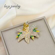 Light Luxury High-End Feeling Full Diamond Lily Flower Brooch Niche Versatile Suit Pin Buckle Accessories - BZ238[4.5*3.4CM 9g] - Xem 3