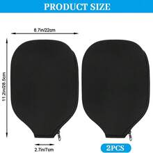 4 piezas Fundas protectoras negras para raquetas de pickleball, mangas protectoras con cierre de cremallera que se ajustan a la mayoría de raquetas de pickleball - Negro - Ver 6
