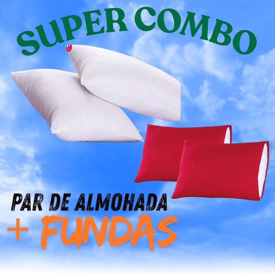 Combo Descanso: 2 Almohadas con 2 Fundas BEAUTTY HOME - Rojo - Ver 1