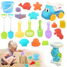 20pcs Beach Toys Set, Beach Car, Sand Digging Toys, Beach Bucket, Shovel, Beach Game Tools, Suitable Summer Beach Gift For Kids, Random Color - Multicolor - View 2