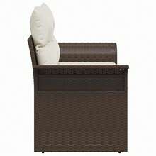 vidaXL Garden Sofa With Cushions Brown 141 X 62 X 69cm Poly-Rattan - Yellow - View 6