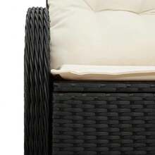 vidaXL 121 X 62 X 69 Cm Poly-Rattan Gartensofas, Schwarz - Schwarz - Übersicht 6