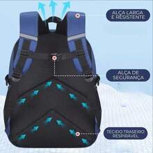 Mochila Para Crianças Escolar Astronauta Alunos Do Ensino Fundamental Proteção Da Coluna ortopédica - Verde - Visão 3