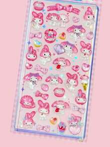 Cute, Fresh, Sweet, Natural August Cinnamon Dog Pink & Red Family New 3D Crystal Phone Case Sticker, Cartoon Micro Landscape Sticker, Hand-Painted Sticker, No Cutting Required, Back To School Supplies - Multicolor - View 12