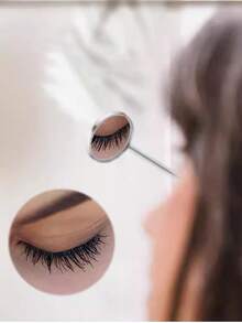 1 Eyelash Inspection Mirror Stainless Steel Eyelash Assist Tool False Eyelash Inspection Tool Suitable For Use After Makeup - Silver - View 2