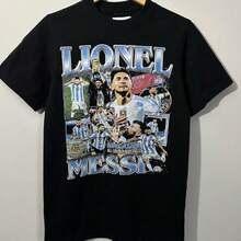 Lionels Messis Argentina All Time Goal Scorer T Shirt Size Small Oversized Black - màu đen - Xem 1