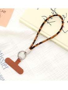 1pc Fashionable Elegant PU Leather Leopard Print Phone Lanyard, Unique Single Buckle Crossbody Chain, Anti-Lost Phone Strap - Multicolor - View 10