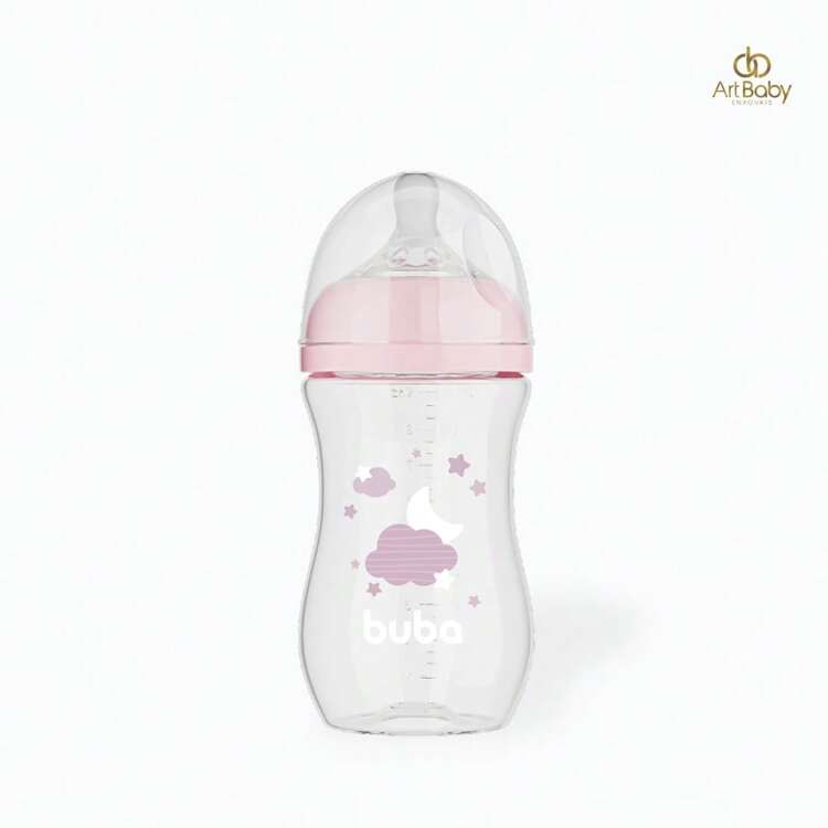 Easy Flow Baby Bottle | Anti-Colic Baby Bottle | Ultrasoft Silicone Nipple | 120ml / 270ml / 330ml | Buba - Rose - View 3
