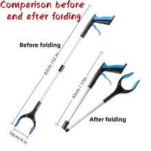 32 Inch Foldable Grabber Reacher, Lightweight Trash Picker Upper With 360 Rotating Jaw & Magnet, Heavy Duty Pickup Tool For Seniors, Blue - 藍色 - 查看 7