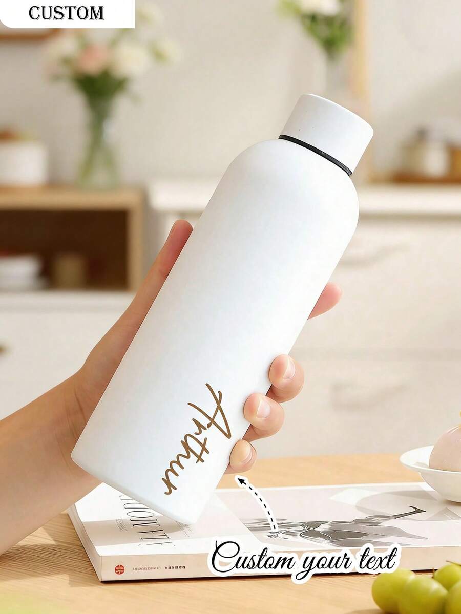 1件客製化雙層不鏽鋼咖啡杯/蘇打水瓶，運動保溫水杯，500ml/17oz 個性化姓名保溫杯，多色可選，適合開學、節日與生日禮物