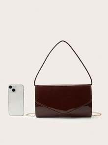 REMANLAND حقيبة يد نسائية فاخرة وأنيقة بتشطيب مرآة، حقيبة حفلات عصرية وراقية، حقيبة سهرة، حقيبة مسائية مثالية للسيدات مع سلسلة معدنية قابلة للفصل للكتف/متقاطعة الجسم، مثالية للحفلات والمناسبات والأعراس والمناسبات الاجتماعية، هدية مثالية للأحباء - بني - مشاهدة 7