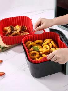 Reusable Silicone Square Air Fryer Liner, Kitchen Accessory, Replacement For Disposable Baking Pan, Premium Silicone Cookware Oven Liner Baking Pan Air Fryer Basket Mat Bowl, Easy To Clean Back To School Kitchen Accessory - Multicolor - View 5