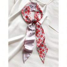 6pcs Versatile Ribbon Scarf Hair Tie, Bow, Floral, Letter Print Decorative Scarves Accessories - Nhiều màu - Xem 2