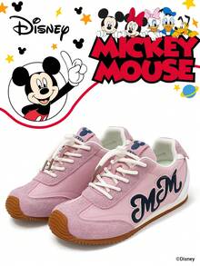 Disney 1 Pair Mickey Mouse Collaboration Children's Sneakers, Suitable For Daily Wear, Festivals, Sports, Outdoor Activities, Comfortable, Non-Slip, Breathable (Boys' Sneakers, Boys' Skate Shoes, Children's Sneakers, Girls' Sneakers, Girls' Skate Shoes) - Pink - View 1