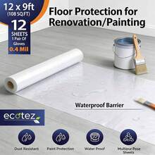 1 pieza Película protectora de piso resistente y de gran tamaño, impermeable y antipolvo para pintura, renovación y arte, hogar y vida, productos del hogar, cubiertas antipolvo, cubiertas de polvo para muebles - Multicolor - Ver 3