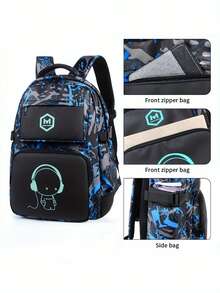 17 Inch Men's PU Leather Laptop Bag, Men's Briefcase, Men's Waterproof Messenger Bag, Men's Shoulder Laptop Bag , Valentines Gifts - Black - View 2