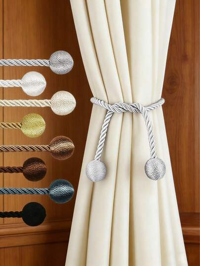 2 piezas de sujetacortinas decorativos de poliéster, elegantes sujetacortinas para fijar y decorar cortinas de ventana, disponibles en varios colores