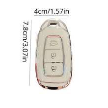 Bao đựng chìa khóa xe hơi bằng TPU mềm 3 nút kèm miếng dán chìa khóa, phù hợp với các dòng xe I Kona, Santa Fe, Elantra, GT, Veloster, Accent, Venue. - vỏ chìa khóa - Xem 9