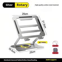 Adjustable Laptop Stand With 360° Rotating Base, Ergonomic Foldable Laptop Holder Adapter Suitable For All Pro/Air Series Laptops Up To 17 Inches - Multicolor - View 12