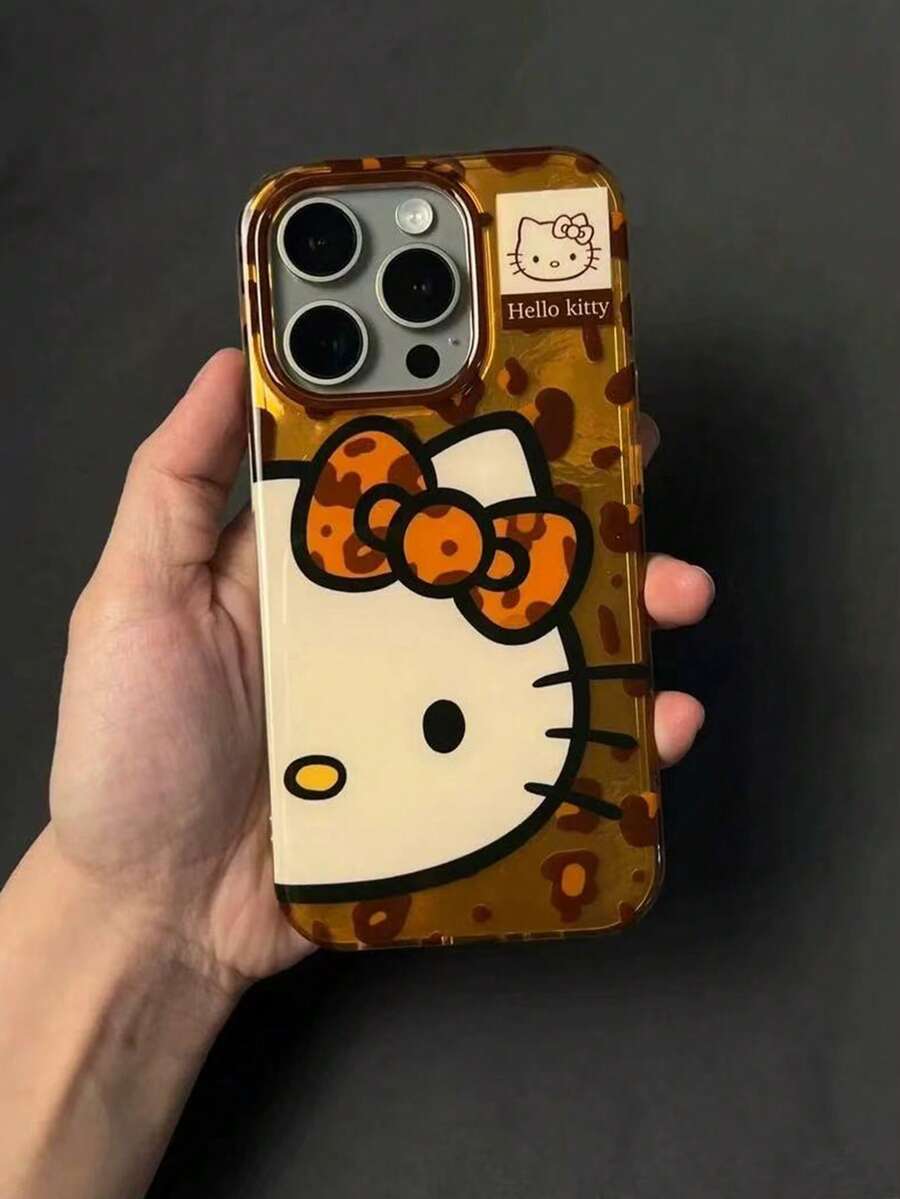 SANRIO Ốp lưng điện thoại Hello Kitty 17 Pro Max họa tiết da báo dễ thương mới, vỏ bảo vệ thời trang tương thích với iPhone 16/15, 14 inch sành điệu, 11 inch cao cấp, chống sốc và chống băng giá. - Nhiều màu - Xem 1
