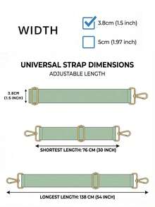 138cm Adjustable Fabric Bag Strap With Embroidery Design Replacement Shoulder Strap For Bags Travel Essentials - Orange - View 4