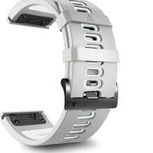 OFNRBRF 22/26mm Sport Silicone Band Compatible with Garmin Fenix8/7X/7 Pro/7/6 Pro/6/5 Plus/5,Quick-Fit Strap for Fenix E/Forerunner965 955/Descent G1/Approach S60 S62/epix Pro 47MM/quatix 7Pro - Azul y blanco - Ver 27