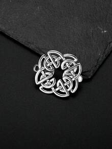 1/5Pcs Silver Vintage Celtic Shawl Clips, Retro Waist Tightening Brooch Pins, Women Girls Cardigan Scarf Dress Fasteners - Silver - View 10