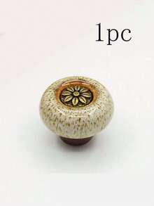 亮面豹纹陶瓷圆形橱柜拉手 - 耐用单孔拉手，安装简便，适用于衣柜、抽屉、酒柜 - 时尚梳妆台拉手（多种颜色可选） - 彩色 - 查看 13