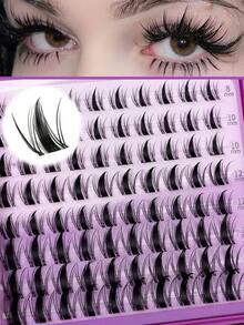 640/608/544/528套大容量混合装，包含不同卷翘度的假睫毛套装，D型簇状假睫毛，30D+40D+60D+80D簇状假睫毛，纤细柔软的簇状假睫毛，直径8-16毫米的睫毛延长套装，卷翘效果假睫毛簇。 - 紫丁香色 - 查看 5