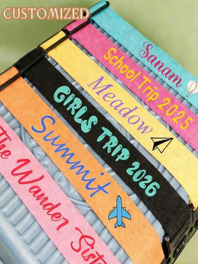 Personalized Luggage Strap, Customizable Text/Your Own Information, Anti-Theft Suitcase, Portable Travel Security Belt, Ideal Gift For Travelers, Birthday, Valentine's Day, Business, Leisure Travel, Long-Distance Travel Or Vacation