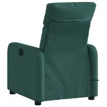 vidaXL Poltrona massaggiante in tessuto verde scuro - Grigio - Visualizzare 4